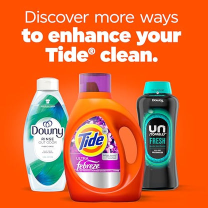 Tide Plus Febreze Freshness HE Turbo Clean Liquid Laundry Detergent, Spring & Renewal Scent, 84 fl oz, 59 loads