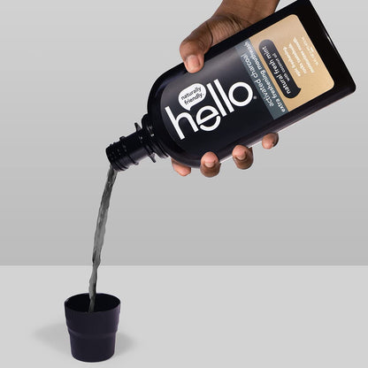 Hello Activated Charcoal Extra Freshening Mouthwash, Natural Fresh Mint and Coconut Oil, Fluoride Free, Alcohol Free, Vegan, SLS Free and Gluten Free, 16 Fl Oz (Pack of 3)