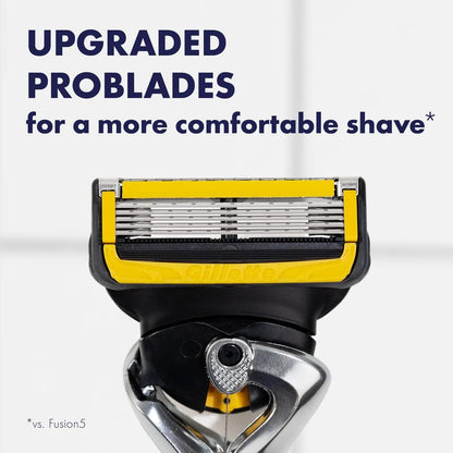 Gillette ProGlide Shield Men's Razor, 5 Bladed Razor, with Precision Trimmer, Comfortglide Lubrication, Glide and Comfort, Handle + 4 Blade Refills