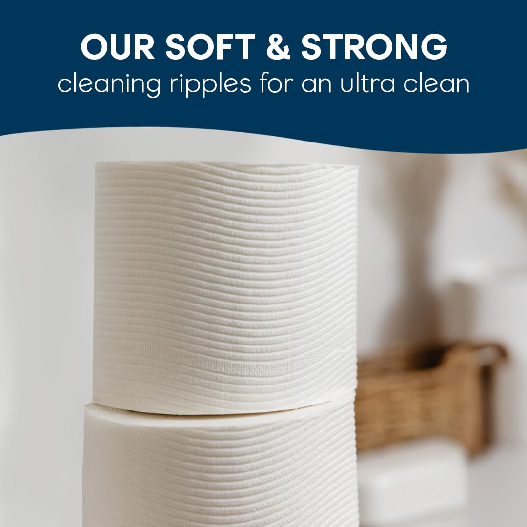 Cottonelle Ultra Clean Toilet Paper with Active CleaningRipples Texture, Strong Bath Tissue, 24 Family Mega Rolls = 132 Regular Rolls (4 Packs of 6)