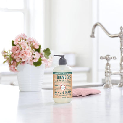 MRS. MEYER'S CLEAN DAY Hand Soap, Made with Essential Oils, Biodegradable Formula, Geranium, 12.5 fl. oz - Pack of 3