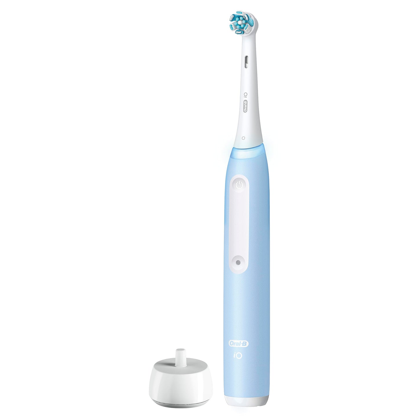 Oral-B iO Deep Clean Rechargeable Electric Powered Toothbrush, Icy Blue with iO Series 3 Limited, 2 Brush Heads and Travel Case - Pressure Sensor to Protect Gums - 3 Cleaning Settings - 2 Minute Timer