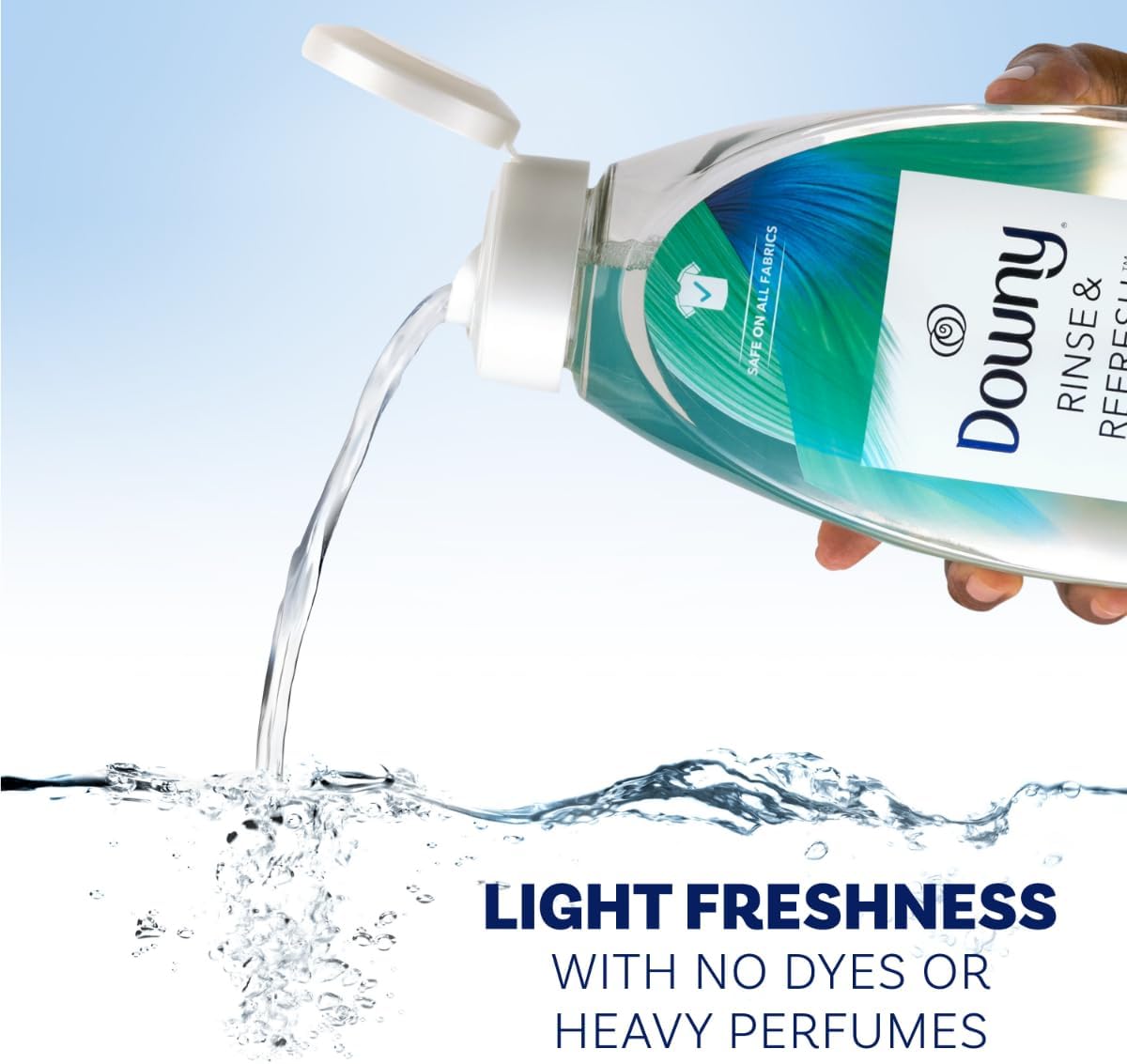 Downy Rinse & Refresh Laundry Odor Remover And Fabric Softener, Cool Cotton, 48 Fl Oz, HE Compatible Laundry Sanitizer, Safe On All Fabrics, Downy Fabric Softener, Liquid Fabric Softener