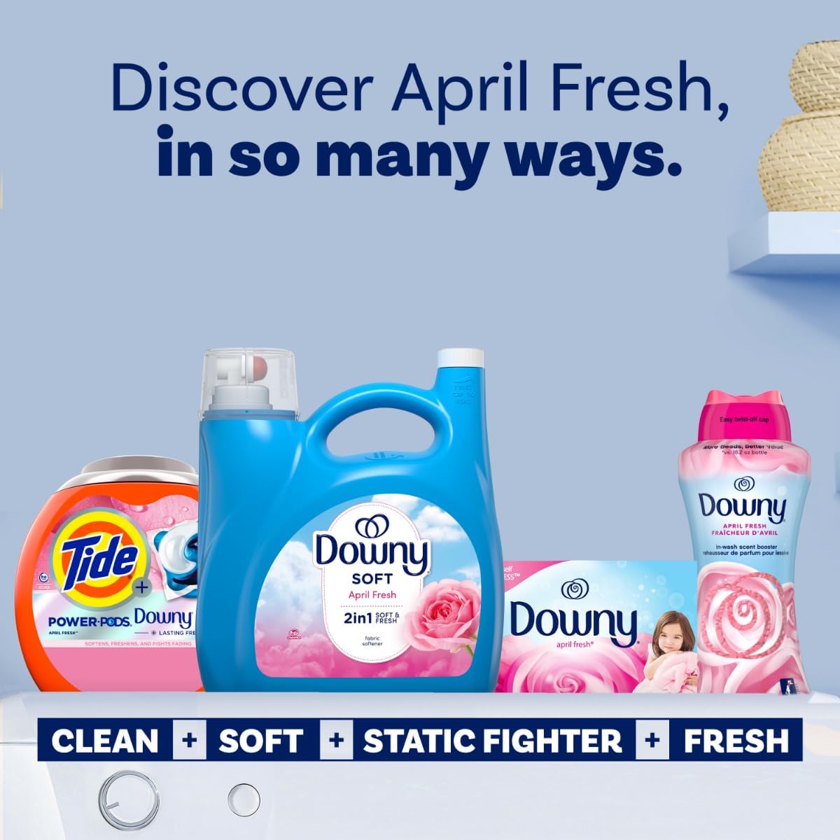 Downy Fabric Softener Liquid, April Fresh Scent, 111 fl oz, 150 Loads