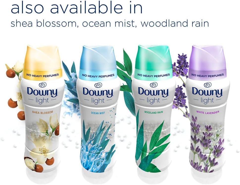 Downy Light Laundry Scent Booster Beads for Washer, White Lavender, 24 oz, with No Heavy Perfumes