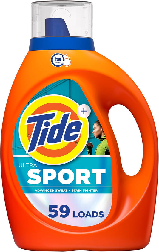 Tide Plus Febreze Sport Odor Defense HE Turbo Clean Liquid Laundry Detergent, 84 fl oz, 54 loads