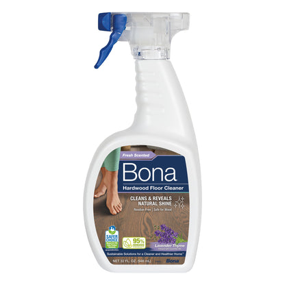 Bona Hardwood Floor Cleaner Spray - 32 fl oz - Lavender Thyme Scent - Refillable - Residue-Free Floor Cleaning Solution for Wood Floors