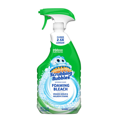 Scrubbing Bubbles Foaming Bleach Bathroom and Shower Cleaner Disinfectant Spray, Helps Erase Mold & Mildew, 32oz