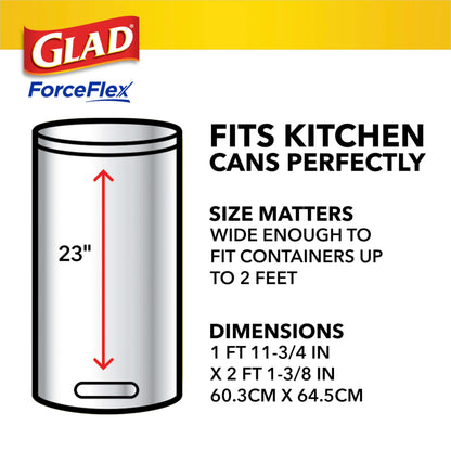 Glad ForceFlex Tall Kitchen Trash Bags, 13 Gallon, Gain Fresh Clean, 80 Count (Package May Vary)