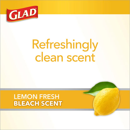 Glad Medium Drawstring Trash Bags with Clorox, 8 Gal, Lemon Fresh Bleach, 80 Ct (Package May Vary)