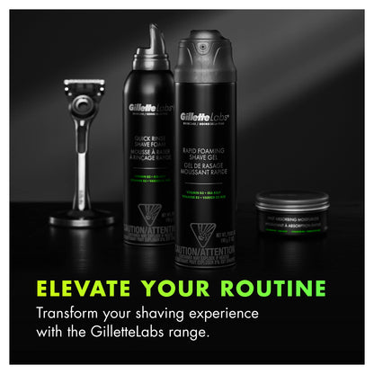 GilletteLabs Rapid Foaming Shave Gel for Men, 7oz (Pack of 2)