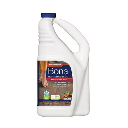 Bona Hardwood Floor Cleaner Refill - 64 fl oz - Cedar Wood - Refill Spray Mops and Spray Bottles - Residue-Free Floor Cleaning Solution for Hardwood Floors