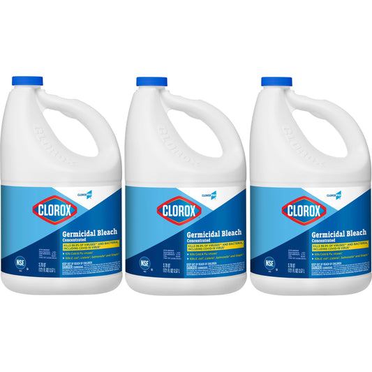 CloroxPro Clorox Germicidal Bleach, 121 Ounce Bottle, Pack of 3 (Package May Vary)