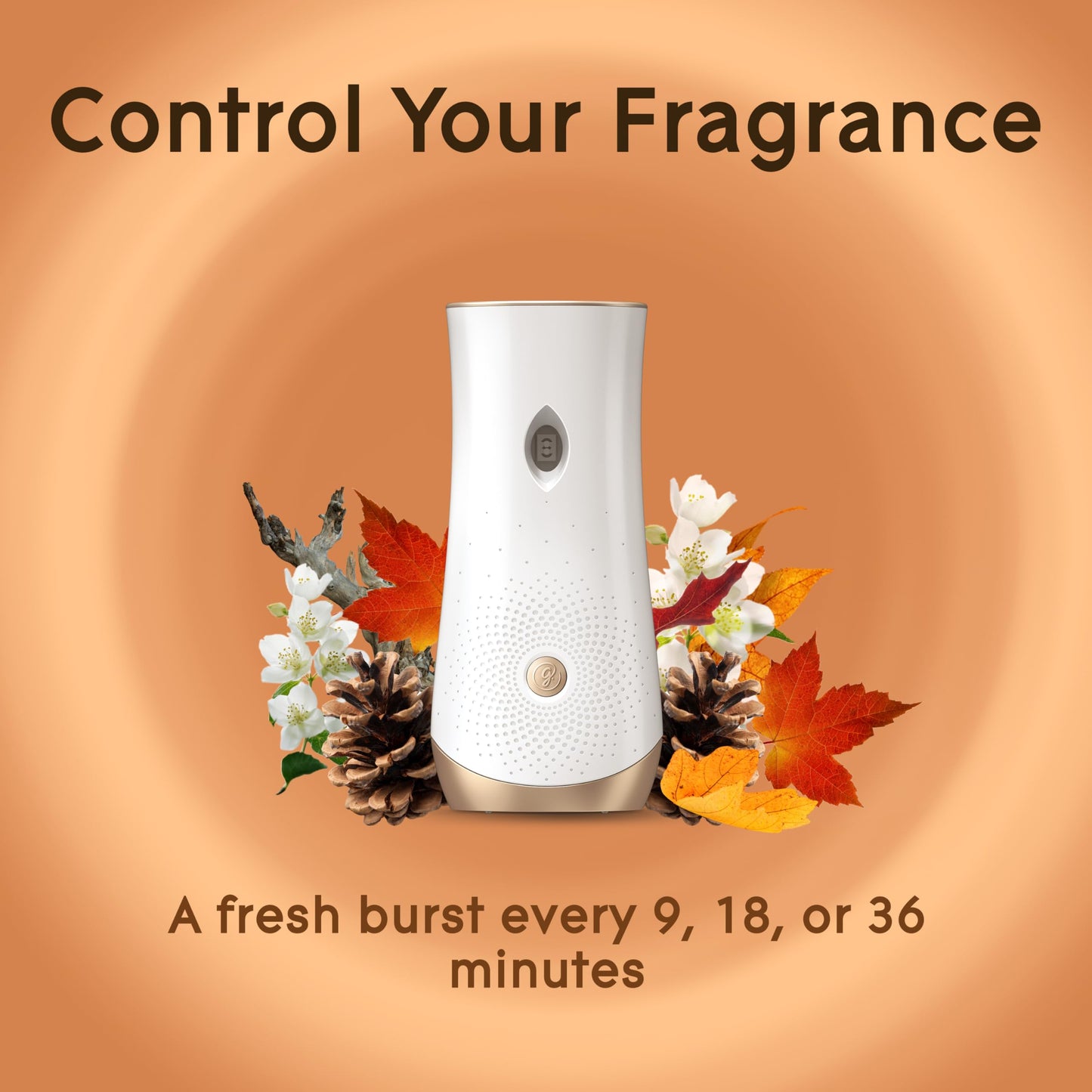 Glade Automatic Spray Refill and Holder Kit, Air Freshener for Home and Bathroom, Cashmere Woods, 6.2 Oz, 2 Count