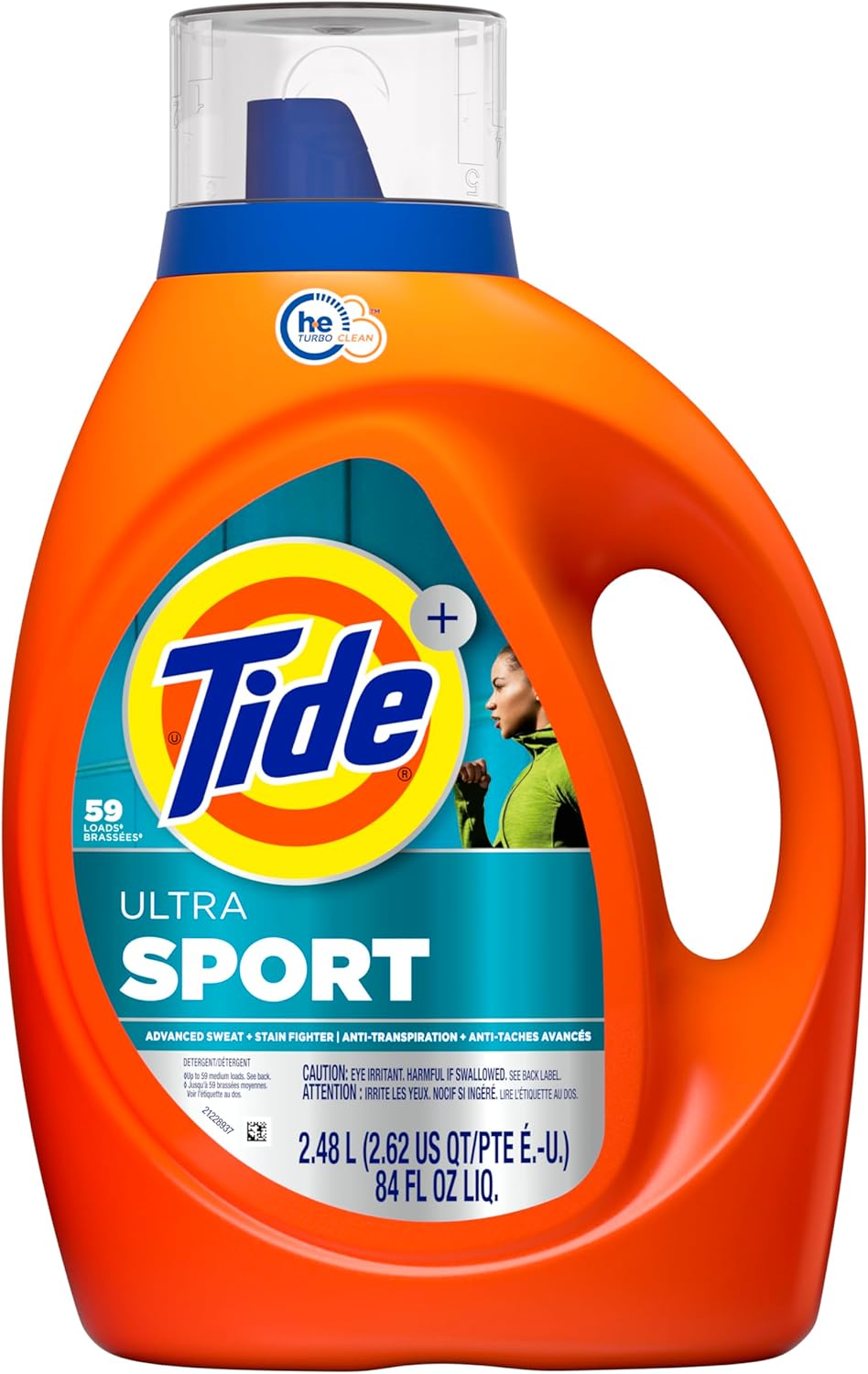 Tide Plus Febreze Sport Odor Defense HE Turbo Clean Liquid Laundry Detergent, 84 fl oz, 54 loads