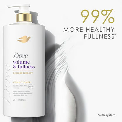 Dove Conditioner Volume & Fullness for Fine, Thin Hair with Liquid Bio-Protein Care Technology and Biotin 28 Fl oz