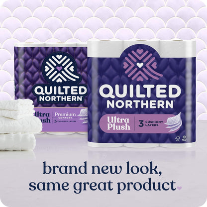 Quilted Northern Ultra Plush Toilet Paper, 24 Mega Rolls = 96 Regular Rolls, 3X Thicker*, 3 Ply Soft Toilet Tissue