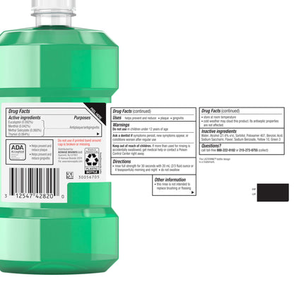 Listerine Freshburst Antiseptic Mouthwash for Bad Breath, Kills 99% of Germs That Cause Bad Breath & Fight Plaque & Gingivitis, ADA Accepted Mouthwash, Spearmint, 8.5 Fl. Oz (250 mL)
