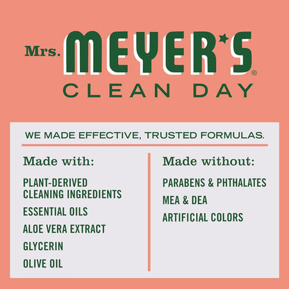 MRS. MEYER'S CLEAN DAY Hand Soap, Made with Essential Oils, Biodegradable Formula, Geranium, 12.5 fl. oz - Pack of 3