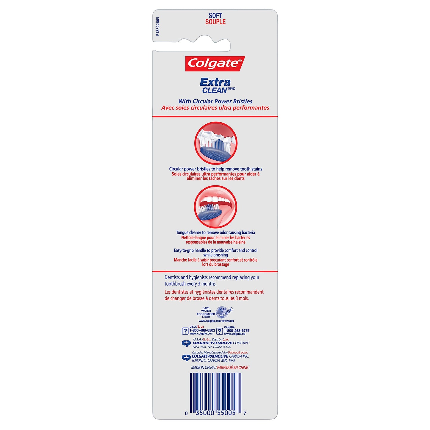 Colgate Extra Clean Toothbrush, Soft Toothbrush for Adults, 3 Count (Pack of 1)