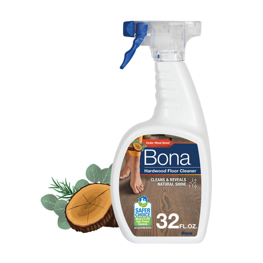 Bona Hardwood Floor Cleaner Spray - 32 fl oz - Cedar Wood Scent - Refillable - Residue-Free Floor Cleaning Solution for Wood Floors