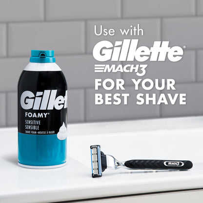 Gillette Foamy Sensitive Shave Foam for Men, Protection Against Shaving Irritation, Quick and Smooth Shave, sensitive skin, shaving cream, 14.9oz
