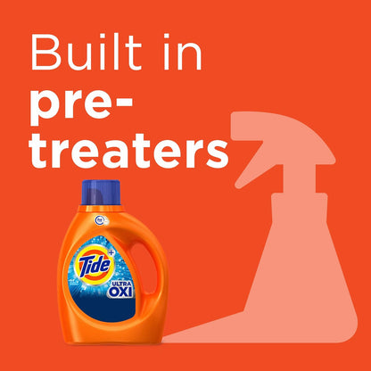 Tide Ultra Oxi Liquid Laundry Detergent, HE Compatible, 44 loads, 63 fl oz