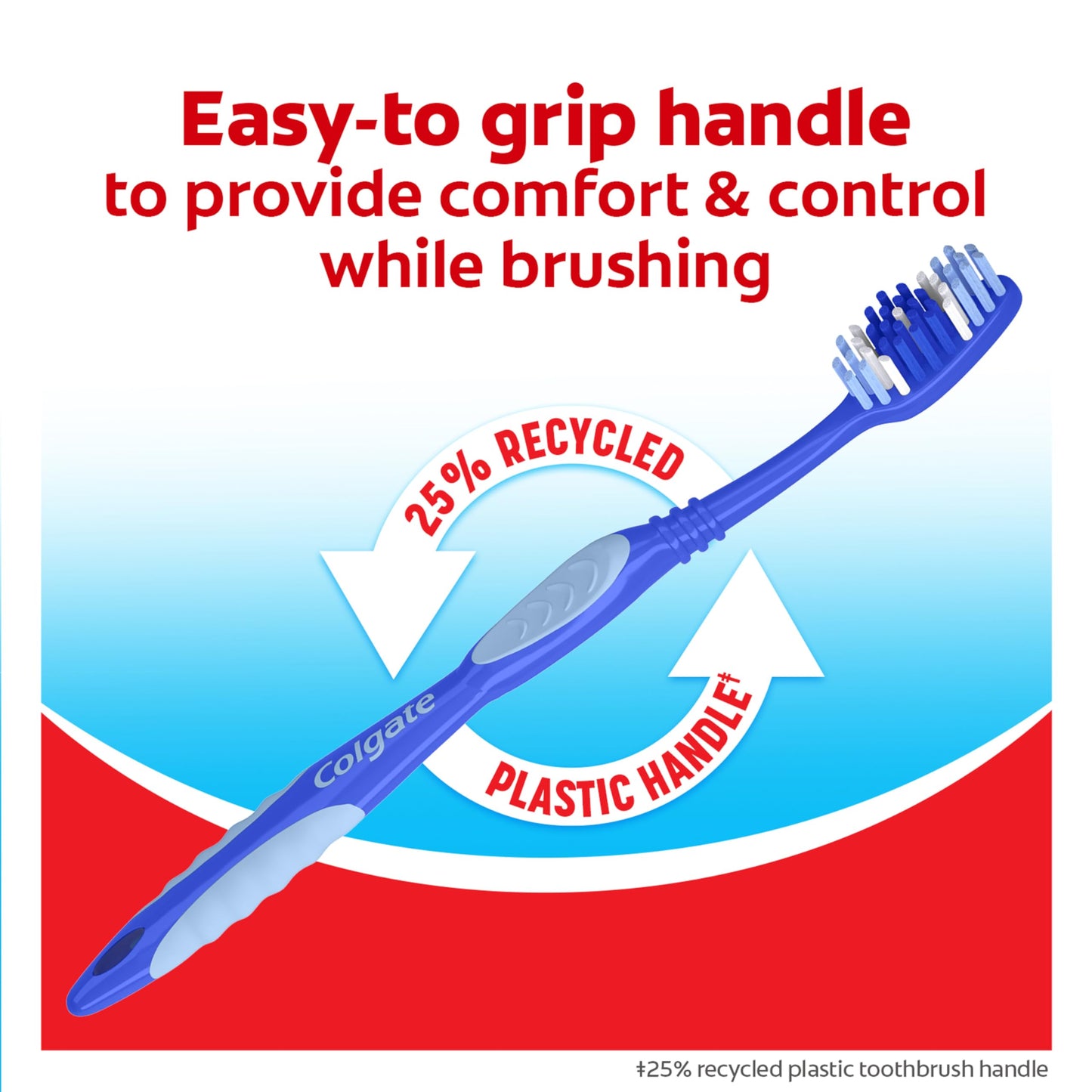 Colgate Extra Clean Toothbrush, Medium Bulk Toothbrush Pack, Adult Medium Bristle Toothbrushes with Ergonomic Handle and Circular Cleaning Bristles, Helps Remove Surface Stains, 6 Pack