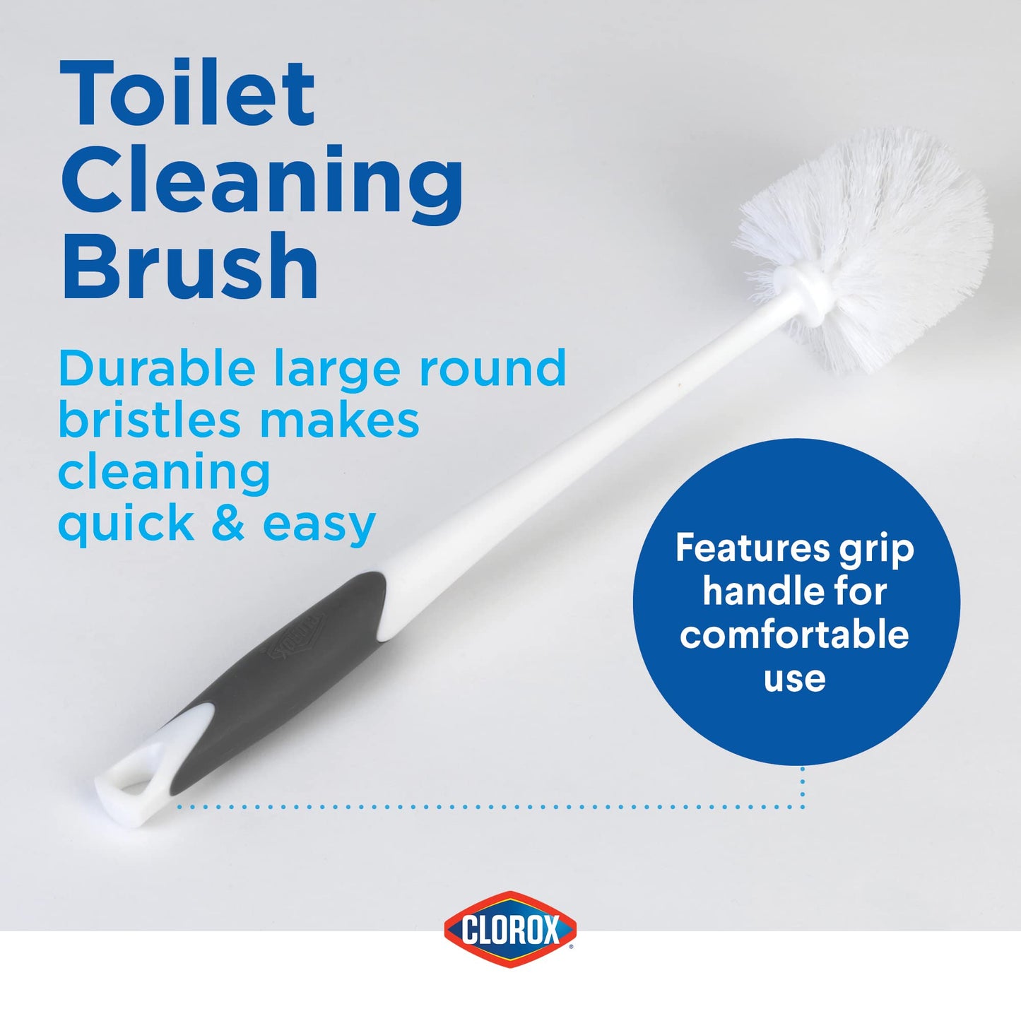 Clorox Toilet Bowl Brush & Plunger Combo Set with Storage Caddy - Toilet Plunger for Bathroom, Bathroom Organizers & Storage, Bathroom Accessories, Toilet Unclogger, Long Handled Toilet Brush