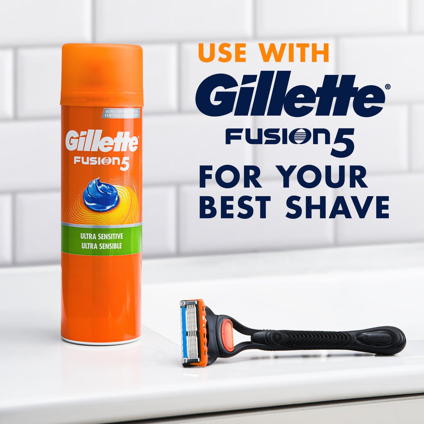 Gillette Fusion5 Ultra Sensitive Shave Gel, 7oz, Pack of 6