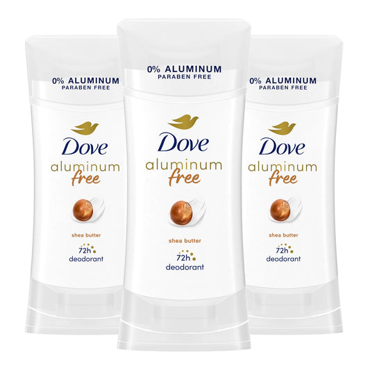 Dove Aluminum Free Deodorant for Women 3 Count Shea Butter 72 hour odor protection 2.6 oz