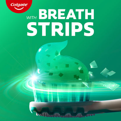 Colgate Max Fresh Whitening Toothpaste with Mini Strips, Clean Mint Toothpaste for Bad Breath, Helps Fight Cavities, Whitens Teeth, and Freshens Breath, 6.3 Ounce (Pack of 4)