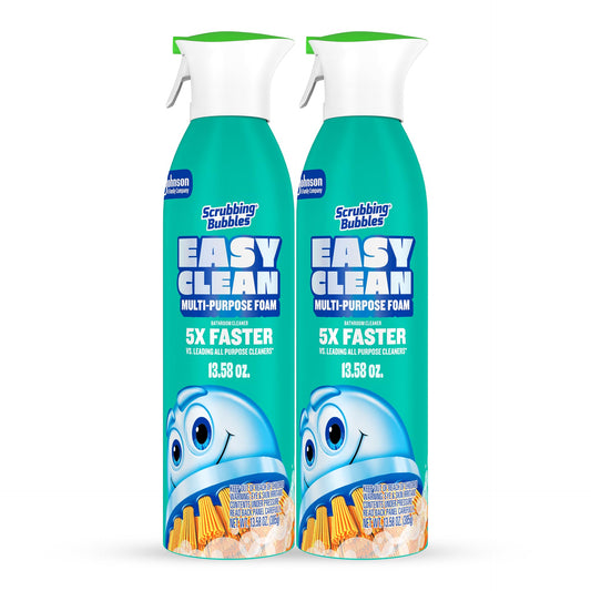Scrubbing Bubbles Easy Clean Foaming Multipurpose Bathroom Cleaner, Continuous Spray Bottle, Fast Acting Foam, 13.58 Ounce (Pack of 2)
