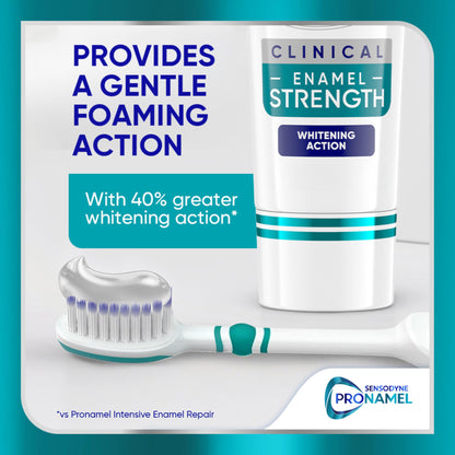 Sensodyne Pronamel Clinical Enamel Strengthening Toothpaste, Whitening Action, 3.4 oz (3 Pack)