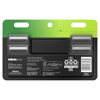 GilletteLabs Razor Blade Refills, Ultimate Precision Trimmer, 5 Bladed Razor Refills, Compatible with Exfoliating Bar and Heated Razor, 9 Refills