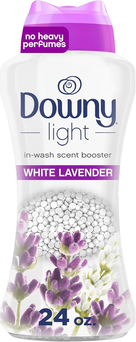 Downy Light Laundry Scent Booster Beads for Washer, White Lavender, 24 oz, with No Heavy Perfumes