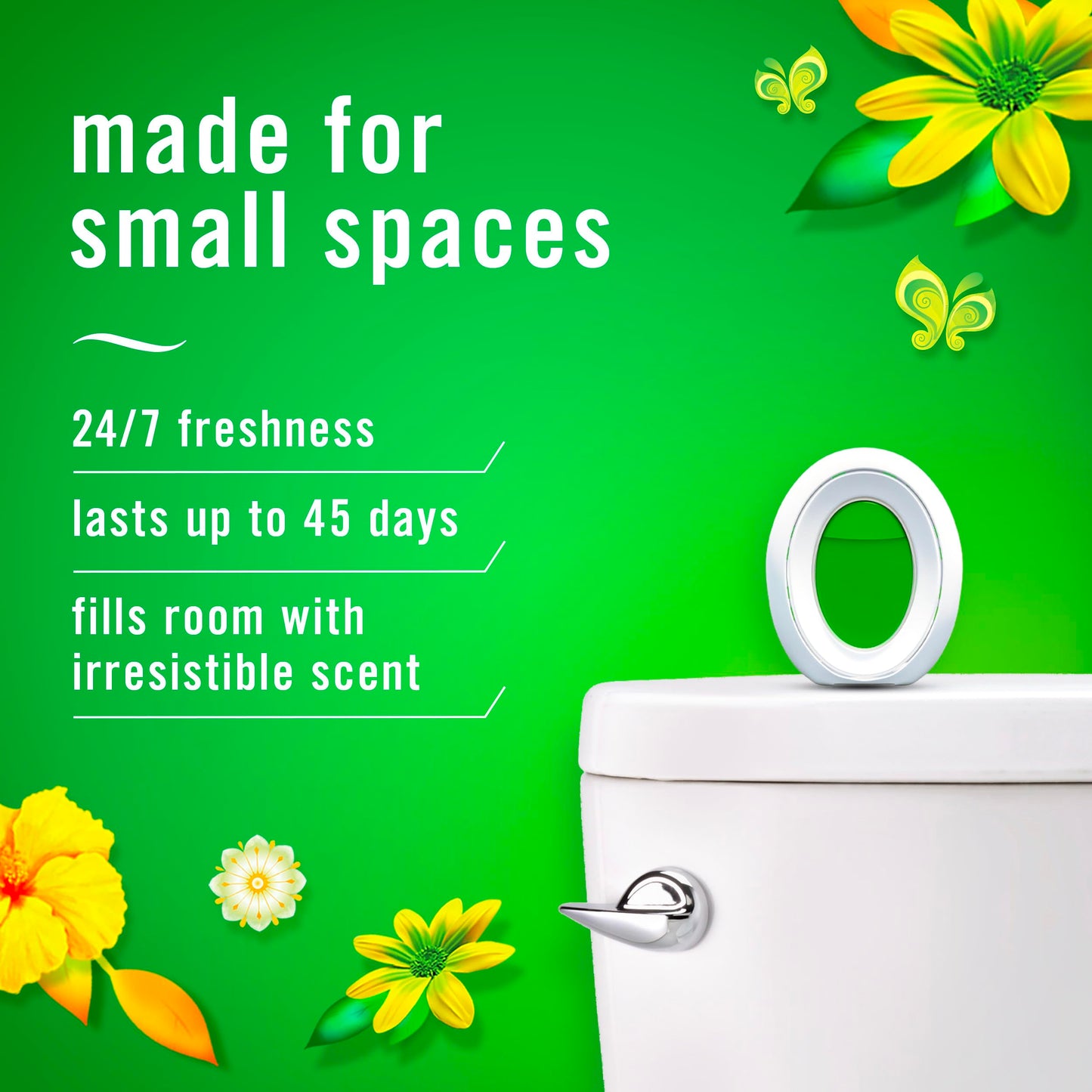 Febreze Small Spaces Air Freshener, Odor-Fighting, Plug In Alternative, Air Fresheners for Home and Bathroom and Kitchen, Closet Air Fresheners, Gain Original Scent, 4 Count