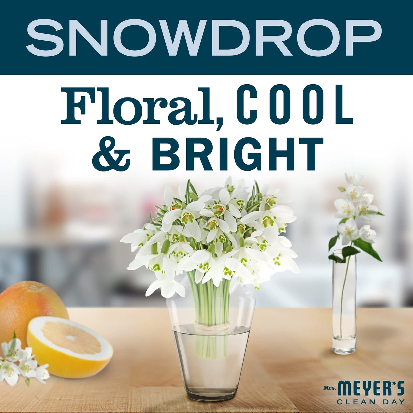 MRS. MEYER'S CLEAN DAY Liquid Dish Soap, Biodegradable Formula, Limited Edition Snowdrop, 16 Fl. Oz - Pack of 3