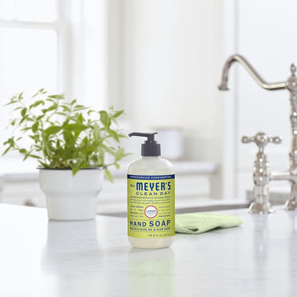 MRS. MEYER'S CLEAN DAY Liquid Hand Soap, Cruelty-Free, and Biodegradable Hand Wash Made with Essential Oils, Lemon Verbena Scent, 12.5 Oz (Pack of 3)