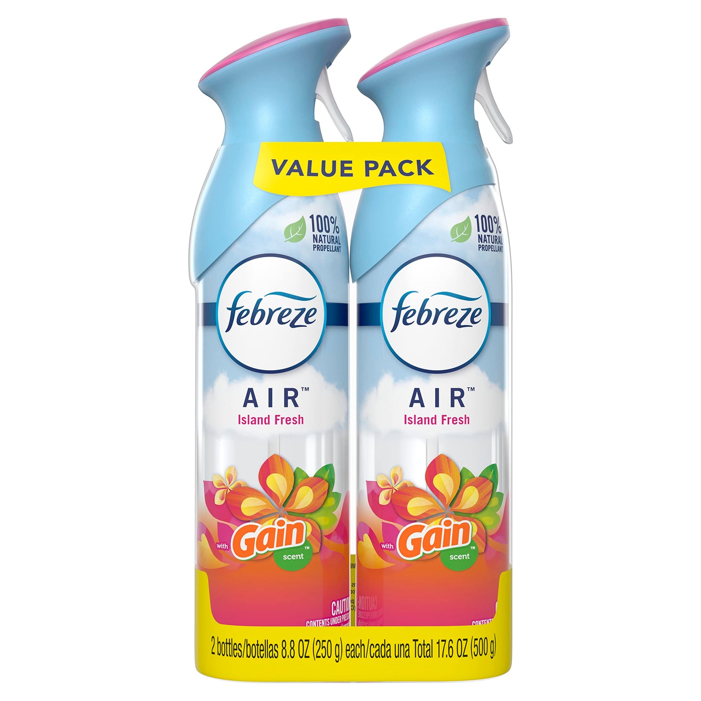 Febreze Air Mist Air Freshener Spray, Odor-Fighting Room Spray, Air Fresheners for Home and Bathroom and Kitchen, Aerosol Can, Gain Island Fresh Scent, 8.8oz, 2 Count