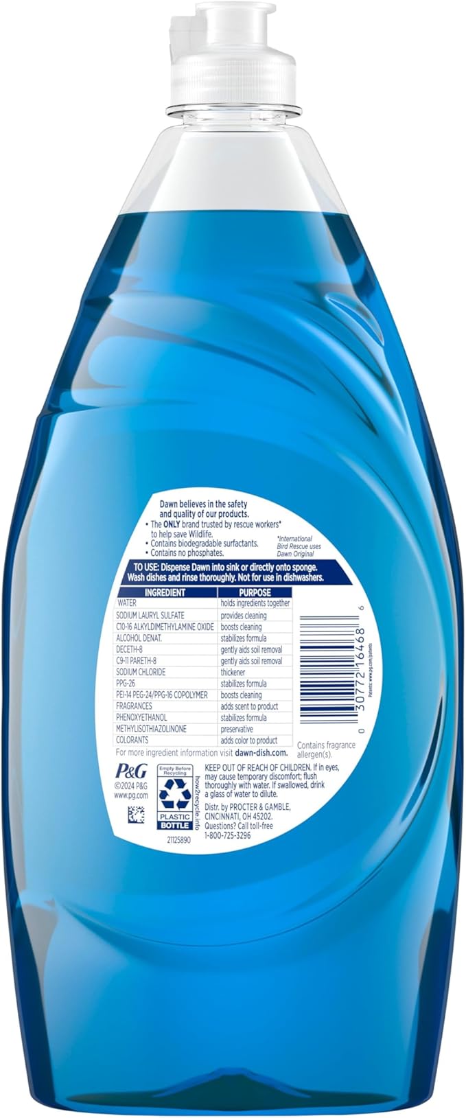 Dawn Ultra Dish Soap Liquid, Dishwashing Liquid, Grease Removal, Original, 30.8oz