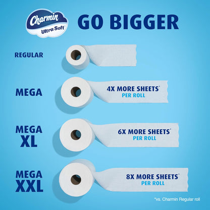 Charmin Ultra Soft Toilet Paper, 18 Mega XL Rolls = 108 Regular Rolls
