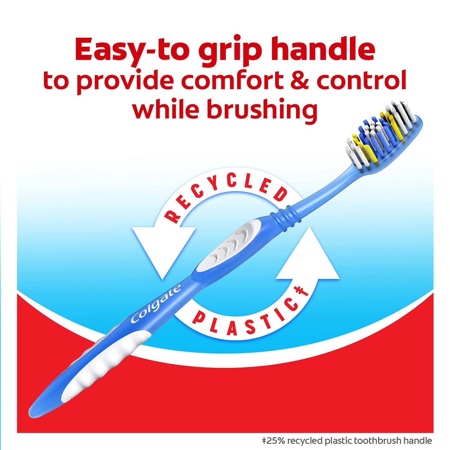 Colgate Extra Clean Toothbrush, Soft Toothbrush for Adults, 3 Count (Pack of 1)