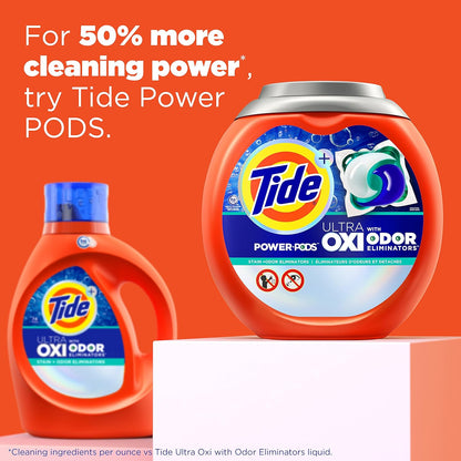 Tide Ultra OXI with Odor Eliminators Liquid Laundry Detergent, For Visible and Invisible Dirt, 84 fl oz, 59 Loads