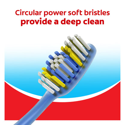 Colgate Extra Clean Toothbrush, Soft Toothbrush for Adults, 3 Count (Pack of 1)