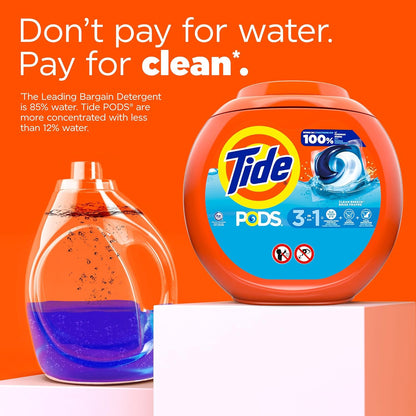 Tide PODS Liquid Laundry Detergent Soap Pacs HE Compatible 76 Count Powerful 3-in-1 Clean in one Step Clean Breeze Scent
