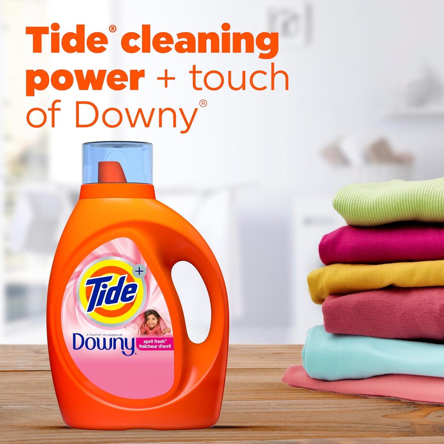 Tide Plus A Touch of Downy Liquid Laundry Detergent, April Fresh, 84 fl oz, 59 loads, HE Compatible