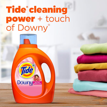 Tide Plus A Touch of Downy Liquid Laundry Detergent, April Fresh, 84 fl oz, 59 loads, HE Compatible