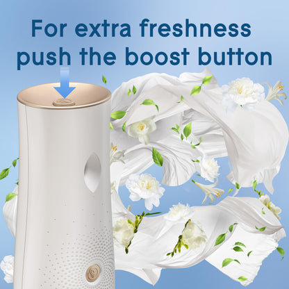 Glade Automatic Spray Refill and Holder Kit, Air Freshener for Home and Bathroom, Clean Linen, 6.2 Oz, 2 Count