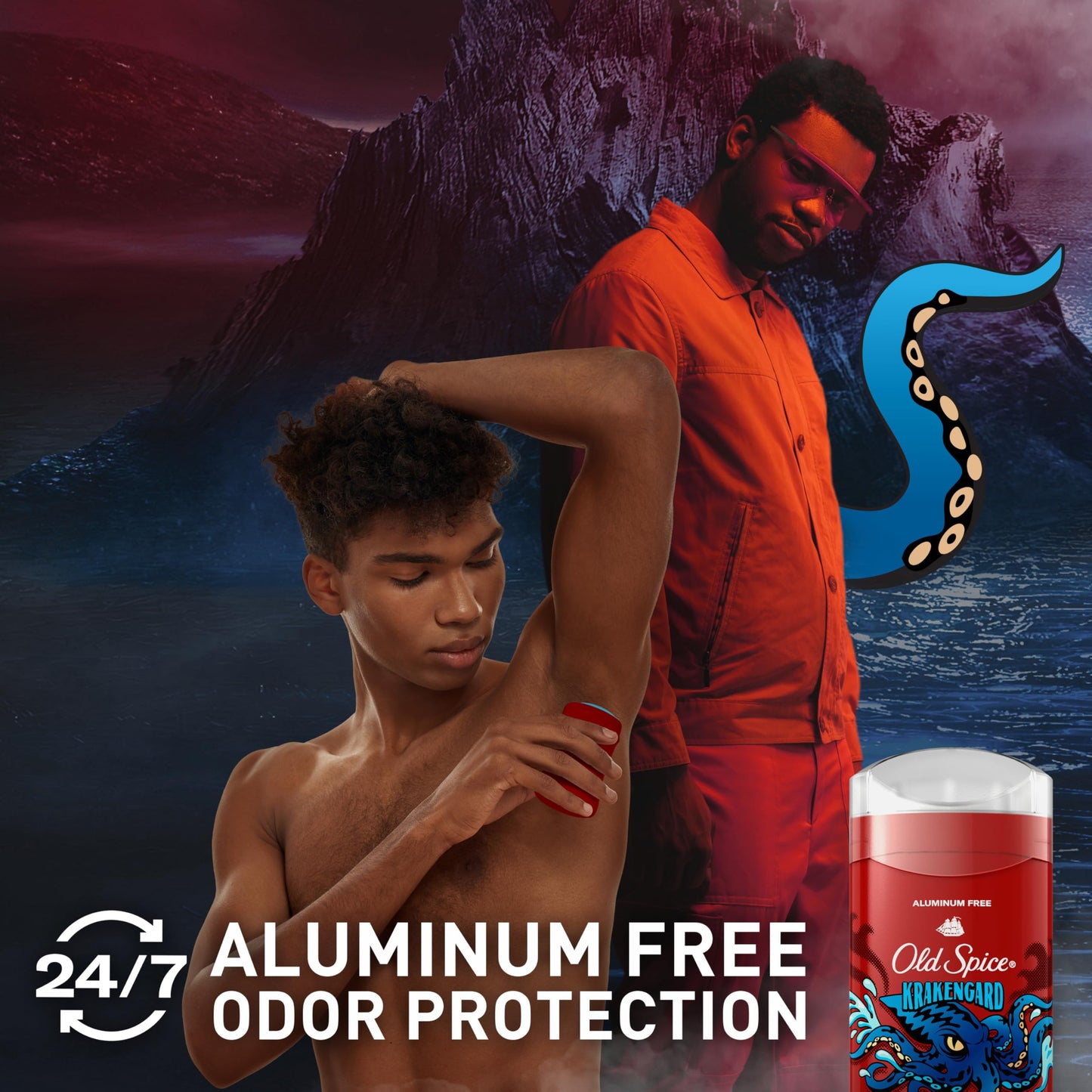 Old Spice Aluminum Free Deodorant for Men, 24/7 Odor Protection, 24/7 Freshness & Lasting Scent, Krakengard Scent, 3.0 oz (Pack of 3)